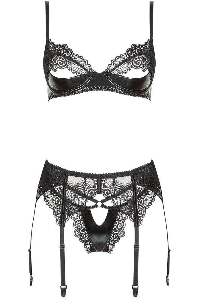 Beauty Night - Γυναικείο σετ εσωρούχων - Beauty Night Marilyn Set Μαύρο BN10386 - E-string.gr