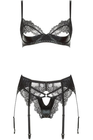 Beauty Night - Γυναικείο σετ εσωρούχων - Beauty Night Marilyn Set Μαύρο BN10386 - E-string.gr