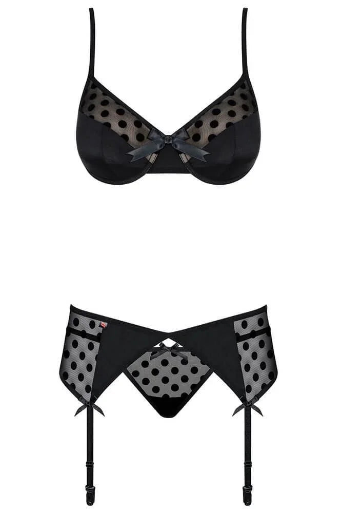 Obsessive - Γυναικείο σετ εσωρούχων- Obsessive Dotina set 3pcs OB2455 - E-string.gr