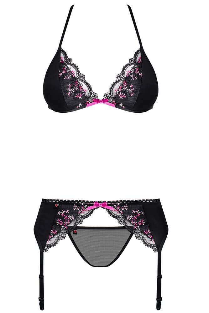 Obsessive - Γυναικείο σετ εσωρούχων- Obsessive Floweria Set OB1762 - E-string.gr