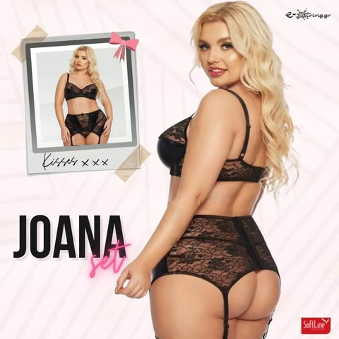 Softland - Γυναικείο σετ εσωρούχων - Softline Joana Μαύρο SFL1898-Black - E-string.gr