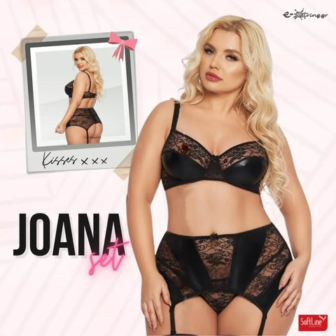 Softland - Γυναικείο σετ εσωρούχων - Softline Joana Μαύρο SFL1898-Black - E-string.gr