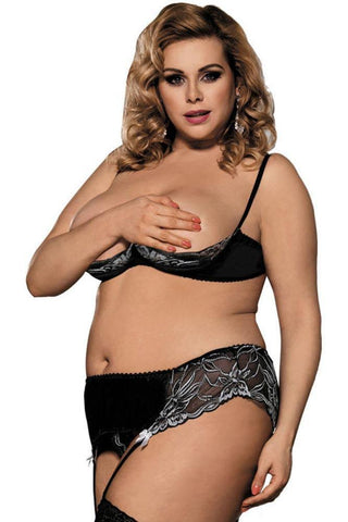Subblime - Plus Size Σετ Εσώρουχα - Subblime Three Pieces Set Μαύρο S-220615 - E-string.gr