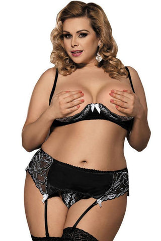 Subblime - Plus Size Σετ Εσώρουχα - Subblime Three Pieces Set Μαύρο S-220615 - E-string.gr