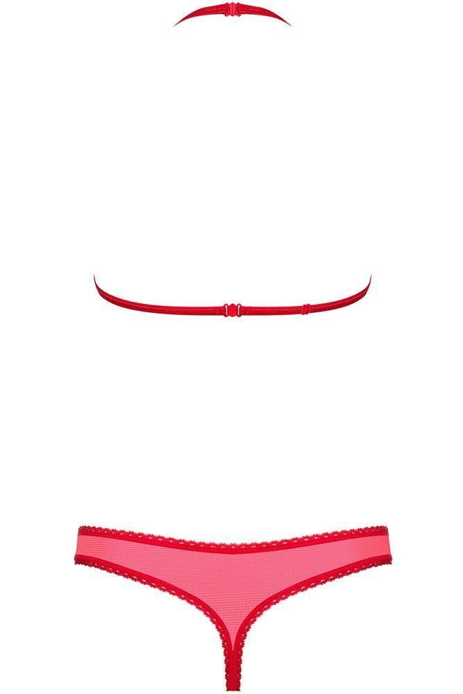 Obsessive - Γυναικείο σετ εσωρούχων - Obsessive 870-SET-3 set 2 Τεμ Κόκκινο OB9812 - E-string.gr