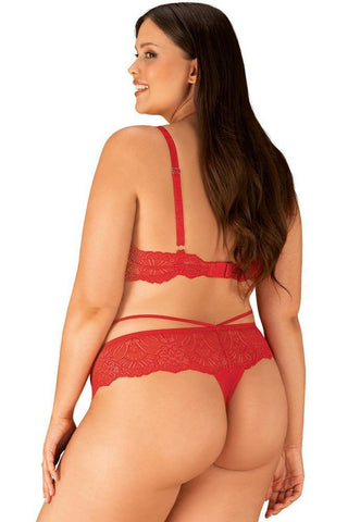 Obsessive - Γυναικείο σετ εσωρούχων - Obsessive Loventy 2-pcs set Plus Size Κόκκινο OB4167 - E-string.gr