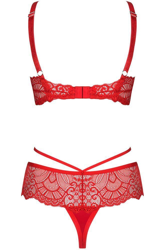 Obsessive - Γυναικείο σετ εσωρούχων - Obsessive Loventy 2-pcs set Plus Size Κόκκινο OB4167 - E-string.gr