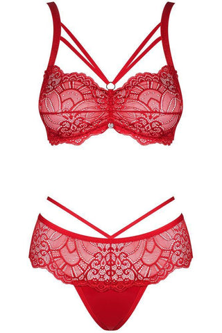 Obsessive - Γυναικείο σετ εσωρούχων - Obsessive Loventy 2-pcs set Plus Size Κόκκινο OB4167 - E-string.gr