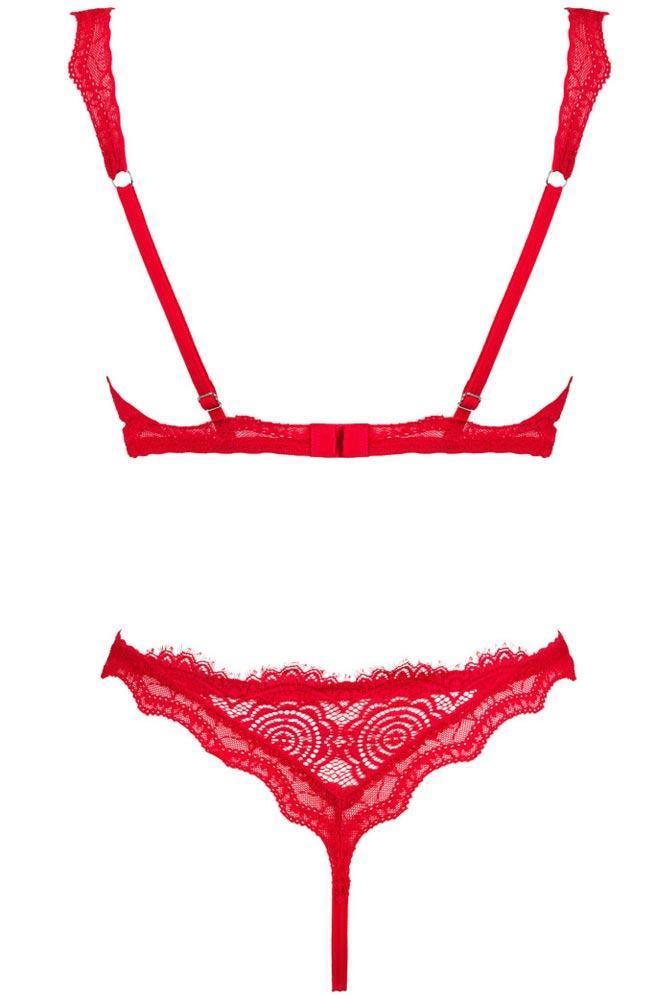Obsessive - Γυναικείο σετ εσωρούχων - Obsessive Bergamore 2-pcs set Κόκκινο OB9872 - E-string.gr