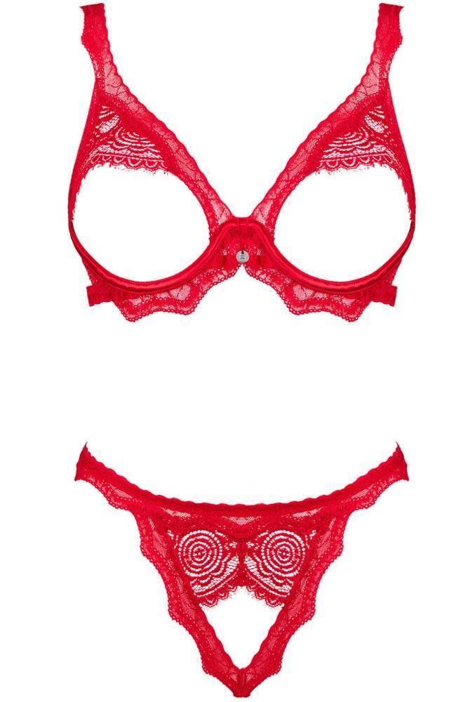 Obsessive - Γυναικείο σετ εσωρούχων - Obsessive Bergamore 2-pcs set Κόκκινο OB9872 - E-string.gr