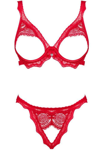 Obsessive - Γυναικείο σετ εσωρούχων - Obsessive Bergamore 2-pcs set Κόκκινο OB9872 - E-string.gr