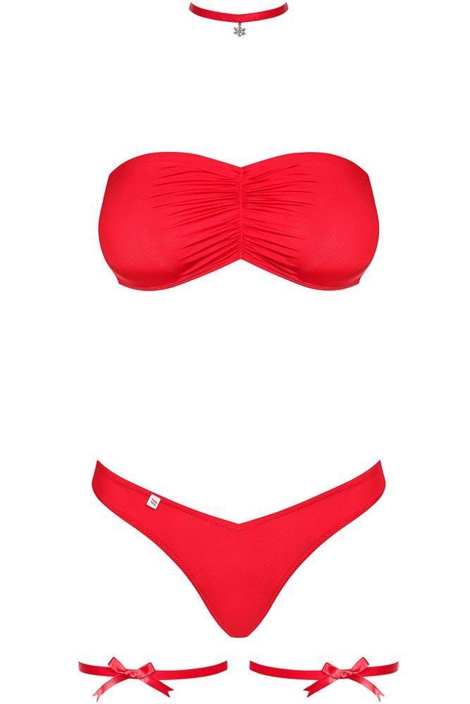 Obsessive - Γυναικείο Σετ εσώρουχα - Obsessive Kissmas Set Κόκκινο OB8968 - E-string.gr