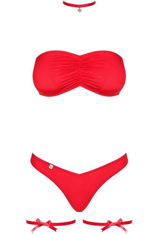 Obsessive - Γυναικείο Σετ εσώρουχα - Obsessive Kissmas Set Κόκκινο OB8968 - E-string.gr