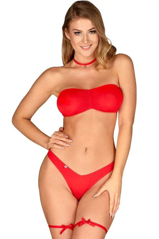 Obsessive - Γυναικείο Σετ εσώρουχα - Obsessive Kissmas Set Κόκκινο OB8968 - E-string.gr