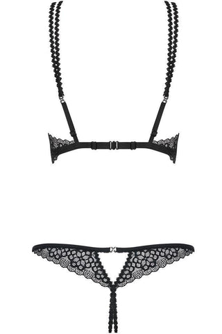Obsessive - Γυναικείο σετ εσωρούχων - Obsessive Liferia Cupless Set Μαύρο OB6919 - E-string.gr