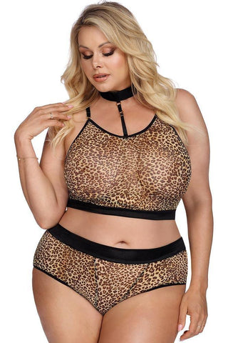 Anais - PLUS SIZE Set - AS Marciana Set Λεοπαρ AS10052 - E-string.gr