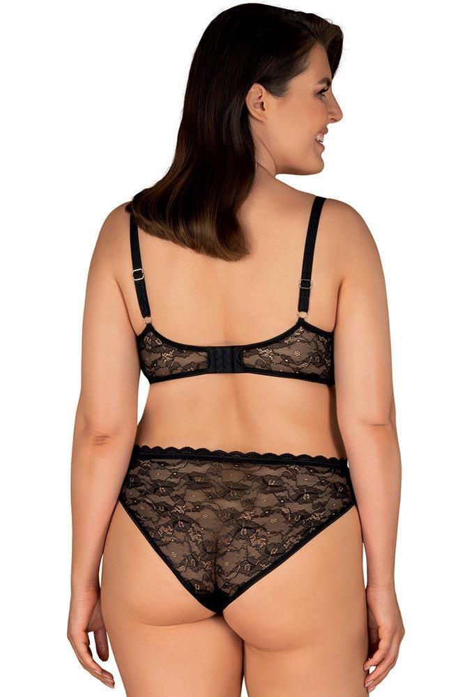 Obsessive - Γυναικείο σετ εσωρούχων - Obsessive Laurise 2-pcs set Plus Size μαύρο OB3016 - E-string.gr