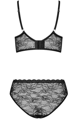 Obsessive - Γυναικείο σετ εσωρούχων - Obsessive Laurise 2-pcs set Plus Size μαύρο OB3016 - E-string.gr