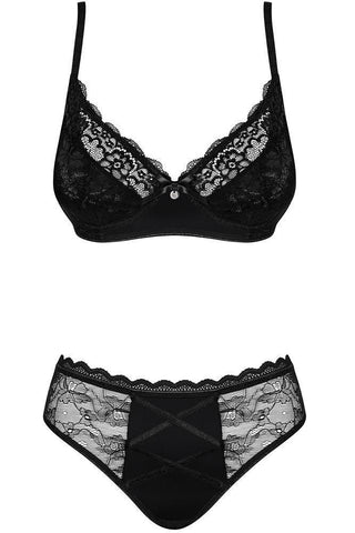Obsessive - Γυναικείο σετ εσωρούχων - Obsessive Laurise 2-pcs set Plus Size μαύρο OB3016 - E-string.gr