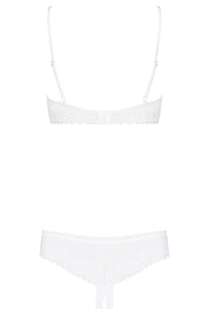 Obsessive - Γυναικείο σετ Εσωρούχων - Obsessive Alabastra Set Λευκό OB9028 - E-string.gr