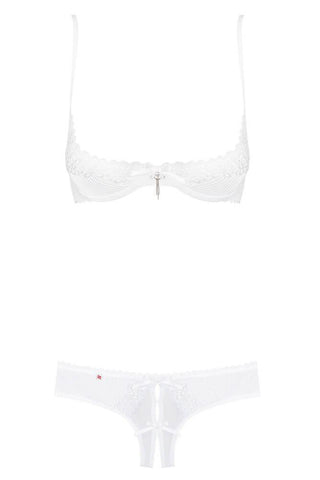 Obsessive - Γυναικείο σετ Εσωρούχων - Obsessive Alabastra Set Λευκό OB9028 - E-string.gr