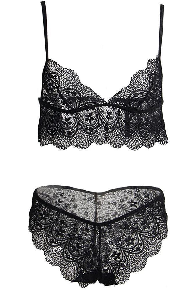 Subblime - Plus Size Σετ Εσώρουχα - Subblime Bra and Panties Μαύρο S-220736 - E-string.gr