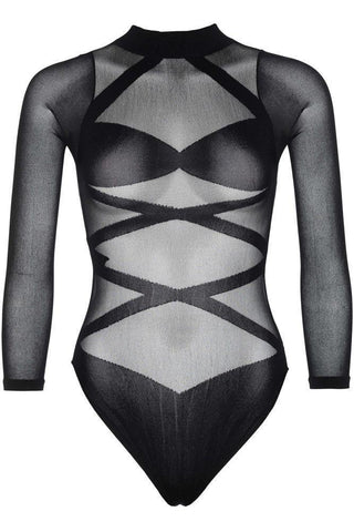 Leg Avenue - Κορμάκι - Sheer Body With Opaque Criss Cross LG8471 - E-string.gr
