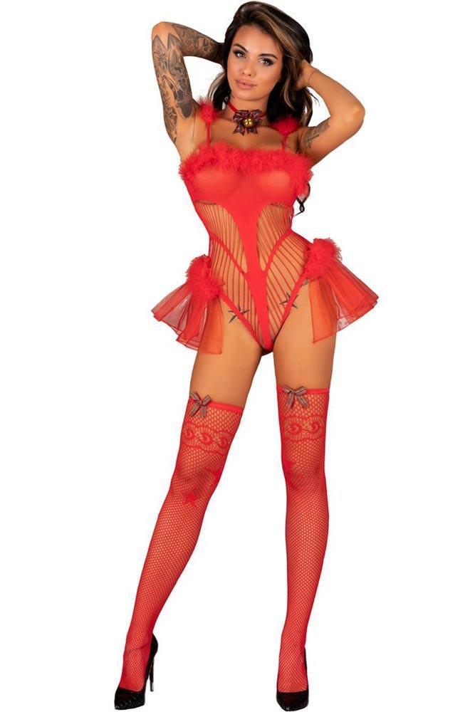 Livco Corsetti - Γυναικείο κορμάκι στολή - Livco Makema Body Κόκκινο LC20327 - E-string.gr