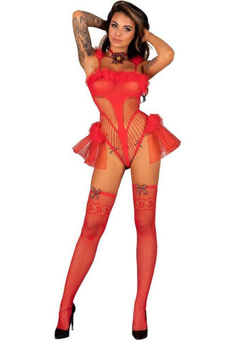 Livco Corsetti - Γυναικείο κορμάκι στολή - Livco Makema Body Κόκκινο LC20327 - E-string.gr