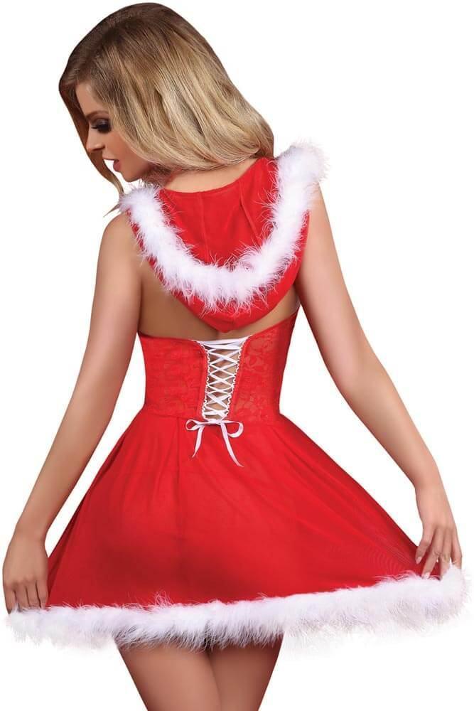 Livco Corsetti - Γυναικεία στολή Babydoll - Livco Snowflake κόκκινη LC20068 - E-string.gr