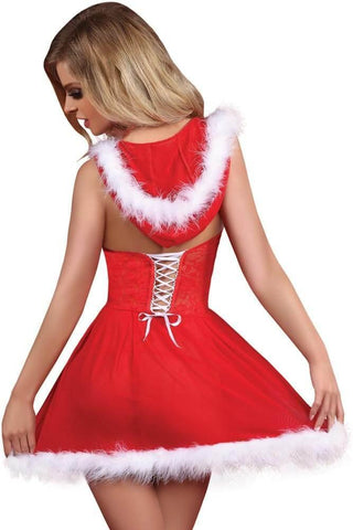 Livco Corsetti - Γυναικεία στολή Babydoll - Livco Snowflake κόκκινη LC20068 - E-string.gr