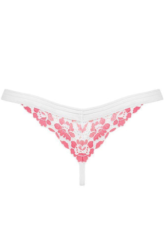 Obsessive - Γυναικείο τριγωνάκι String - Obssesive Bloomys thong Λευκό Ροζ OB6420 - E-string.gr