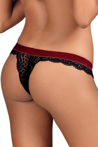 Obsessive - Γυναικείο εσώρουχο - Obsessive Rossita thong Μαύρο-μπορντό OB9170 - E-string.gr