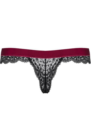 Obsessive - Γυναικείο εσώρουχο - Obsessive Rossita thong Μαύρο-μπορντό OB9170 - E-string.gr