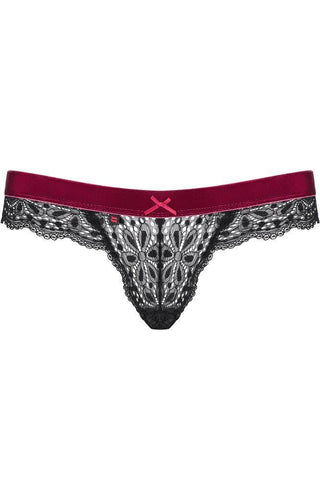 Obsessive - Γυναικείο εσώρουχο - Obsessive Rossita thong Μαύρο-μπορντό OB9170 - E-string.gr