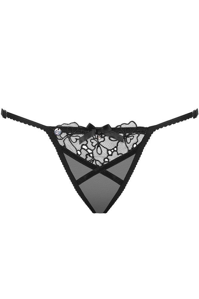 Obsessive - Γυναικείο εσώρουχο - Obssesive Uniquella thong Μαύρο OB1784 - E-string.gr