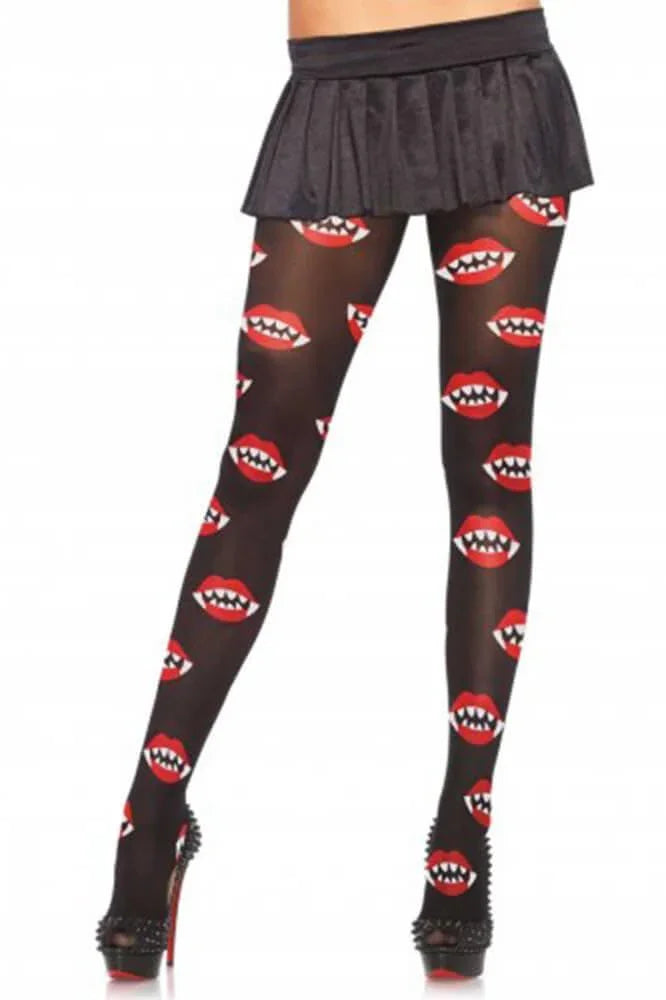 Leg Avenue - Καλσόν - VAMPIRE BITE PANTYHOSE Μαύρο LG7930 - E-string.gr