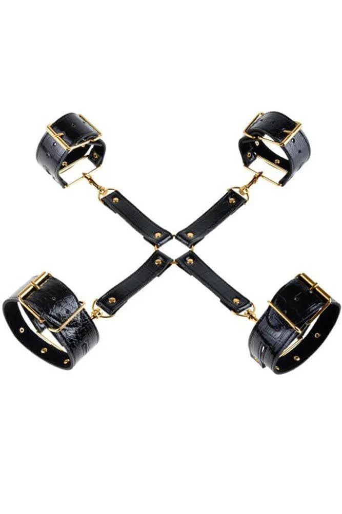 Fetish Fantasy Series - Χειροπέδες - Fetish Fantasy Hogtie Black-Gold S4F07991 - E-string.gr