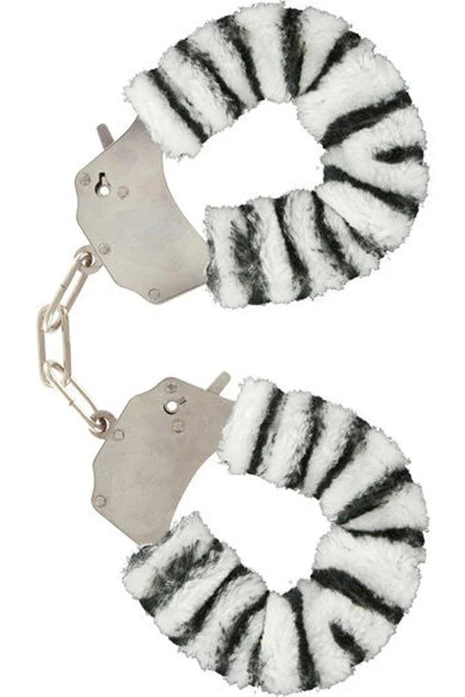Ouch! - Χειροπέδες - Furry Handcuffs Zebra S4F07936 - E-string.gr