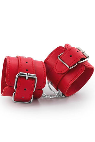 Ouch! - Χειροπέδες - Leather Handcuffs Κόκκινες S4F03803 - E-string.gr