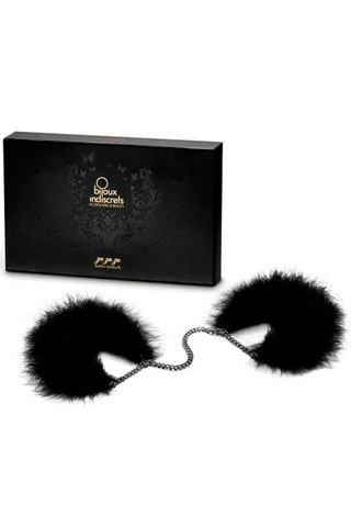 BIJOUX INDISCRETS - Χειροπέδες - Feather Handcuffs Μαύρες S4F05669 - E-string.gr