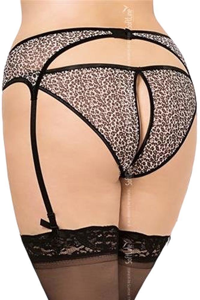 Softland - Γυναικεία ζαρτιέρα μεγάλο μέγεθος - Softline Garter Belt Λεοπάρ SFL-3321-Leo - E-string.gr